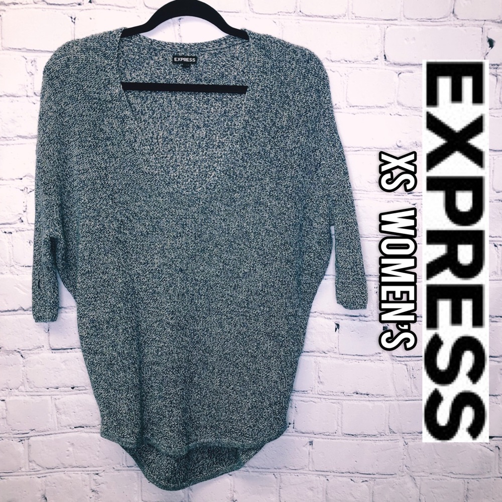 Express oversized long sleeve vneck sweater top - Picture 1 of 8